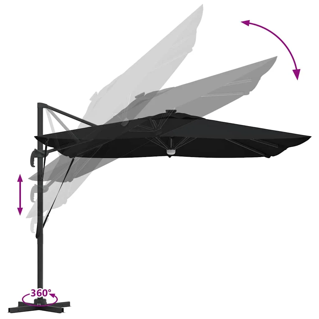 Roma napernyő Fekete 286 x 285 x 270 cm Alumínium és poliészter