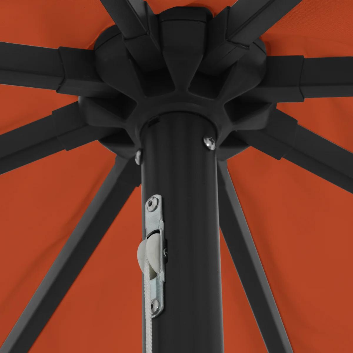 Kert Napernyő LED villanyokkal ø395x245 cm Terrakotta