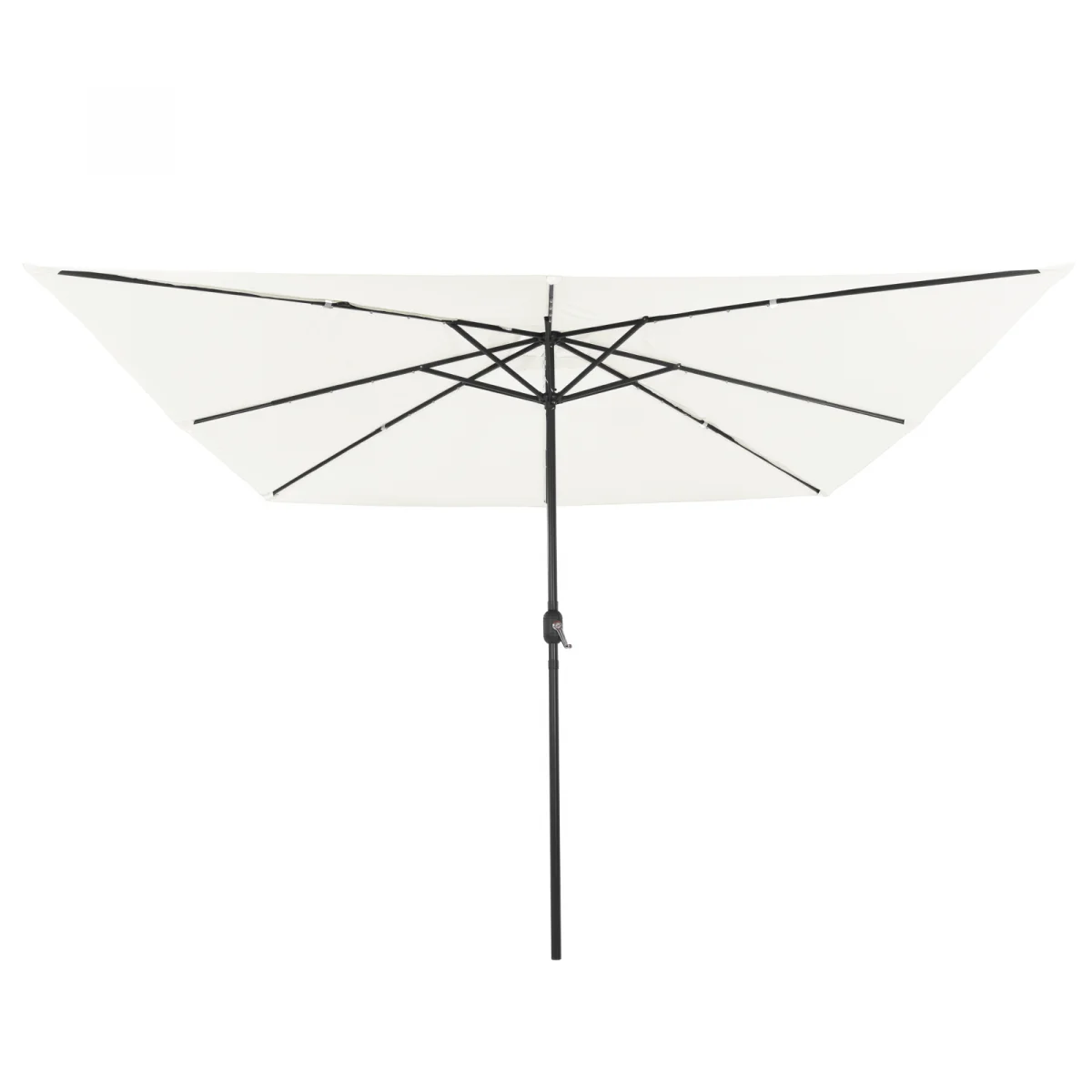 Négyzetes Kerti Napernyő LED Fényekkel 295x245 cm Homokfehér