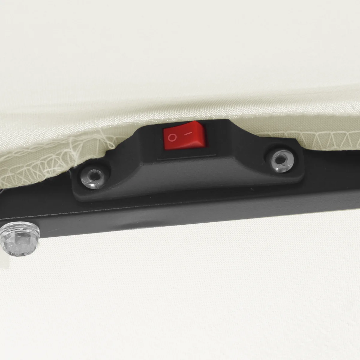 Négyzetes Kerti Napernyő LED Fényekkel 295x245 cm Homokfehér