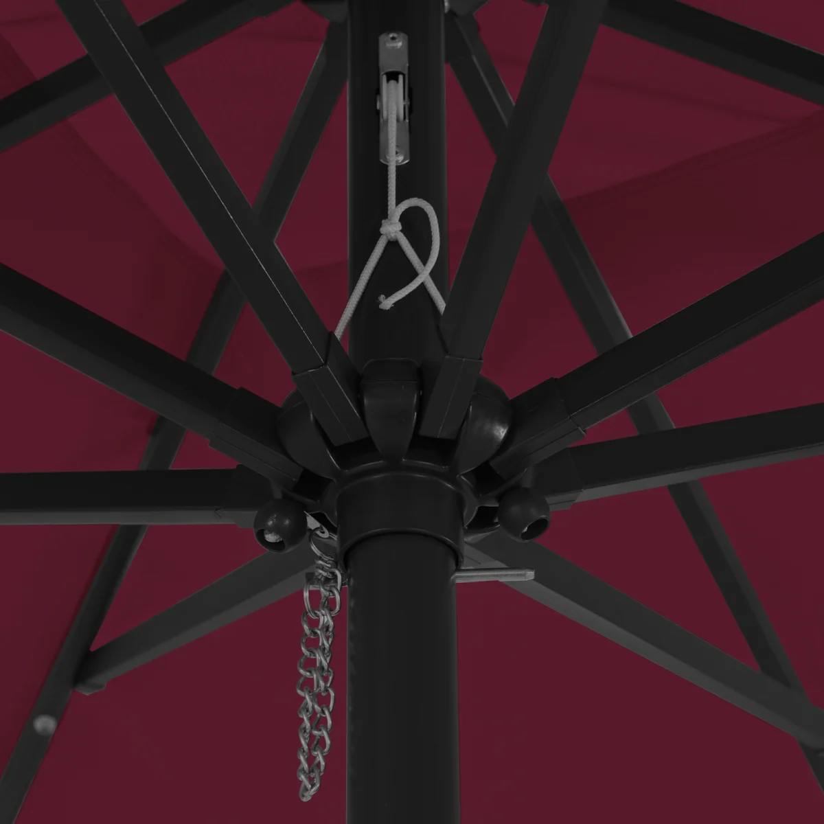 Négyzet alakú Kerti Napernyő LED Fénnyel 295x245 cm Burgundi Vörös