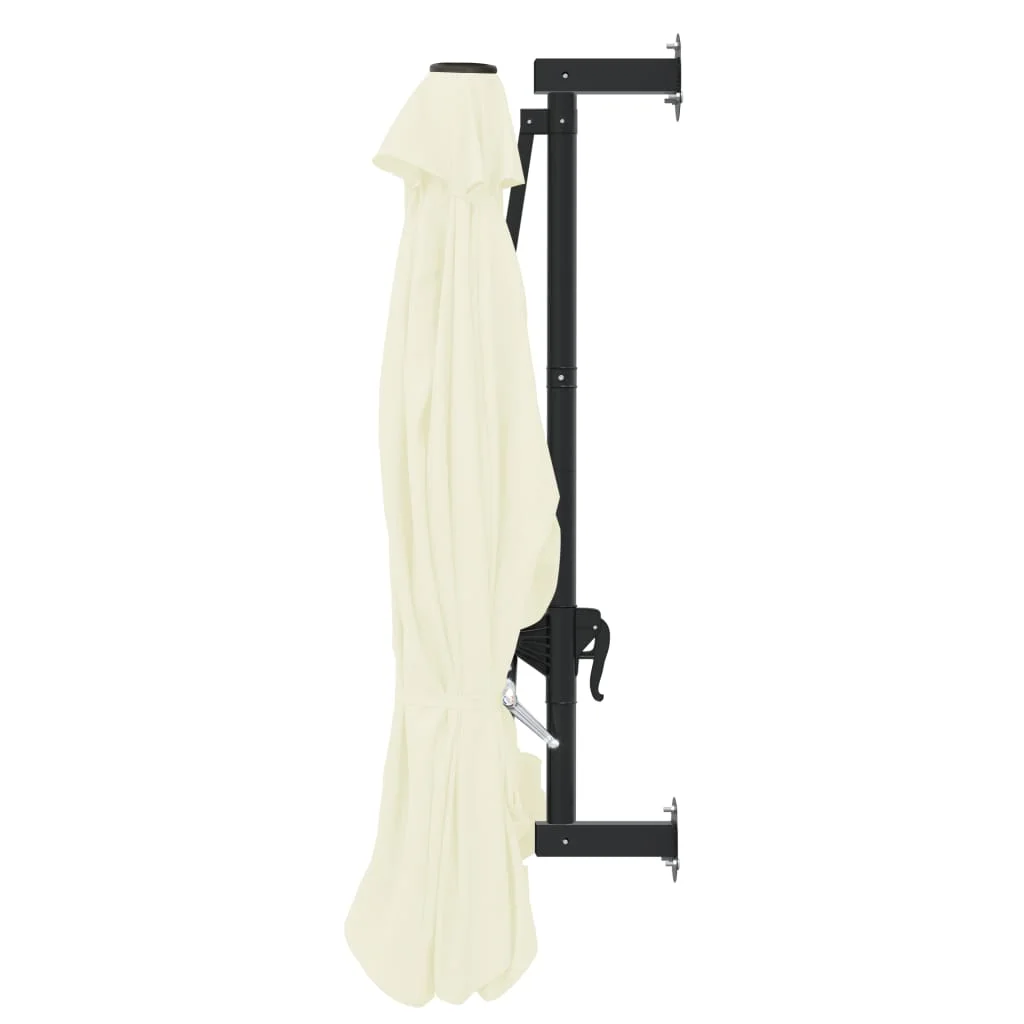 Homokszínű falra szerelhető napernyő fémrúddal 300 cm