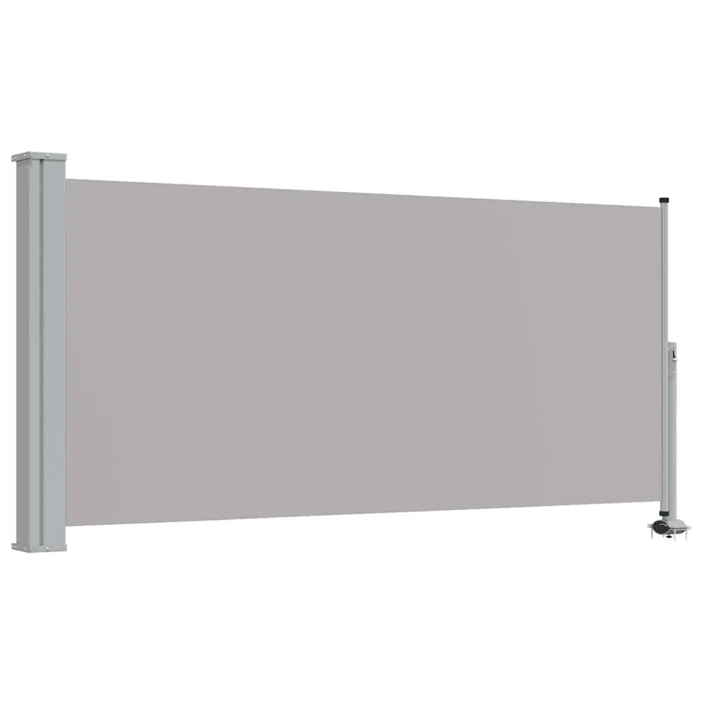Szürke behúzható oldalsó terasz napellenző 120 x 300 cm
