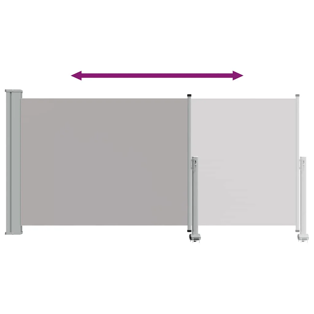 Szürke behúzható oldalsó terasz napellenző 120 x 300 cm