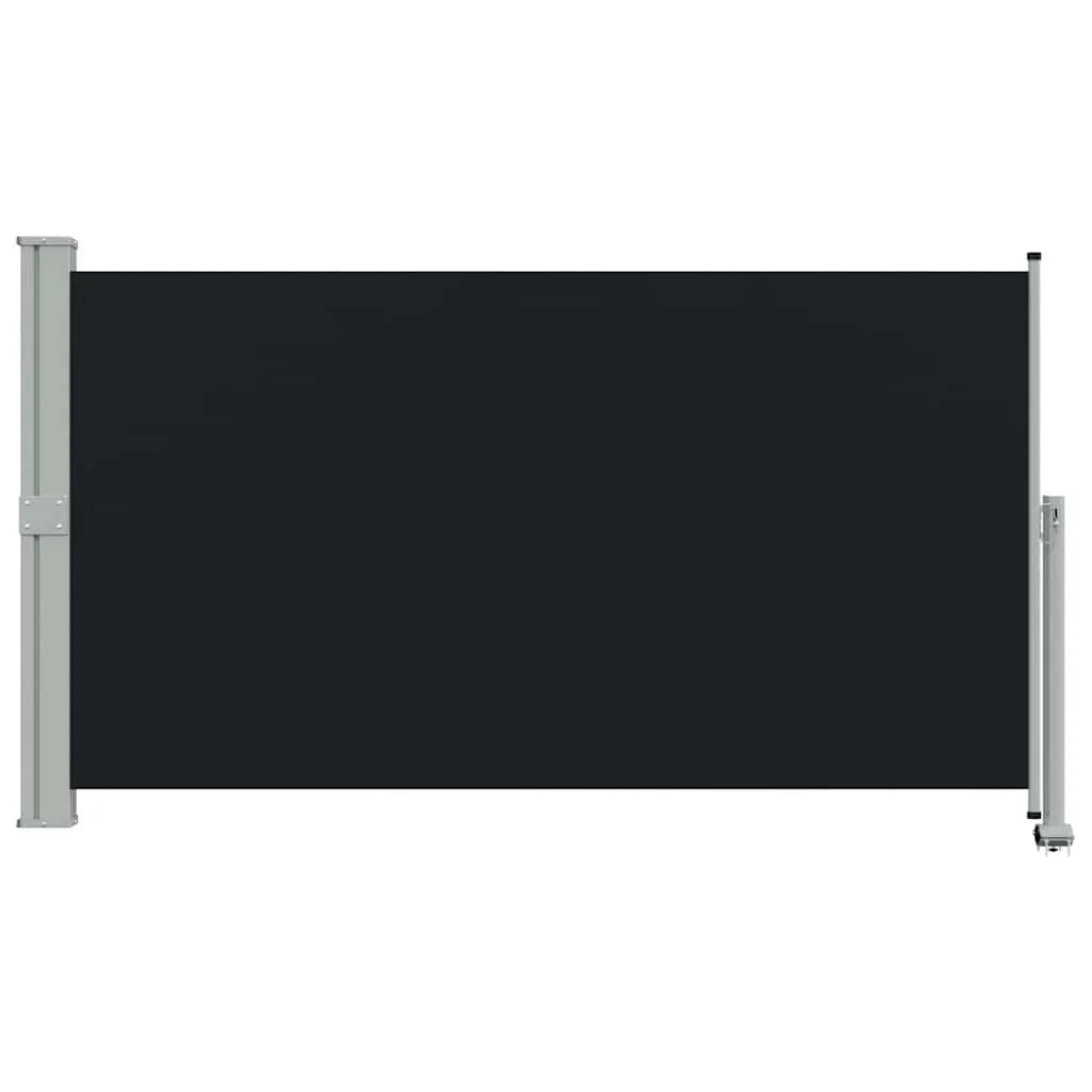 Fekete behúzható oldalsó terasz napellenző 140 x 300 cm