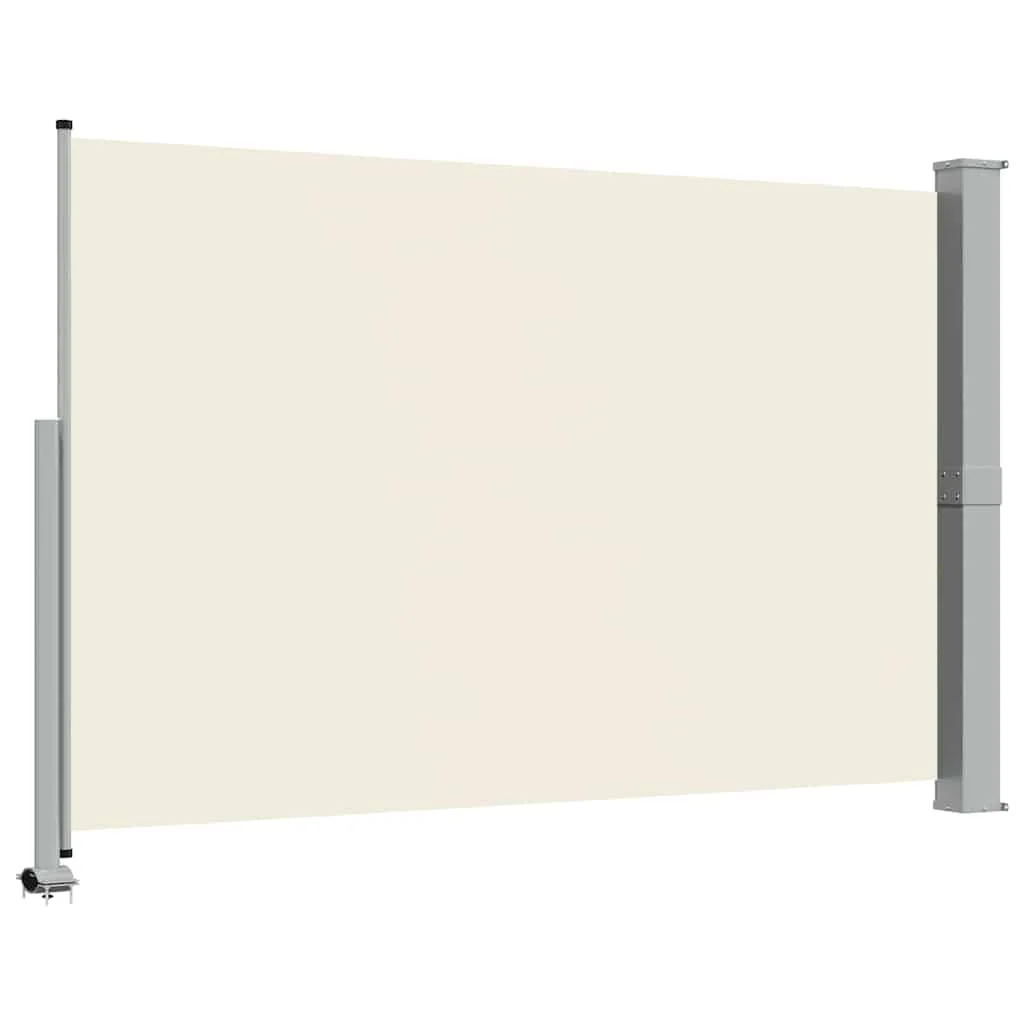 Krémszínű behúzható oldalsó terasz napellenző 160 x 300 cm