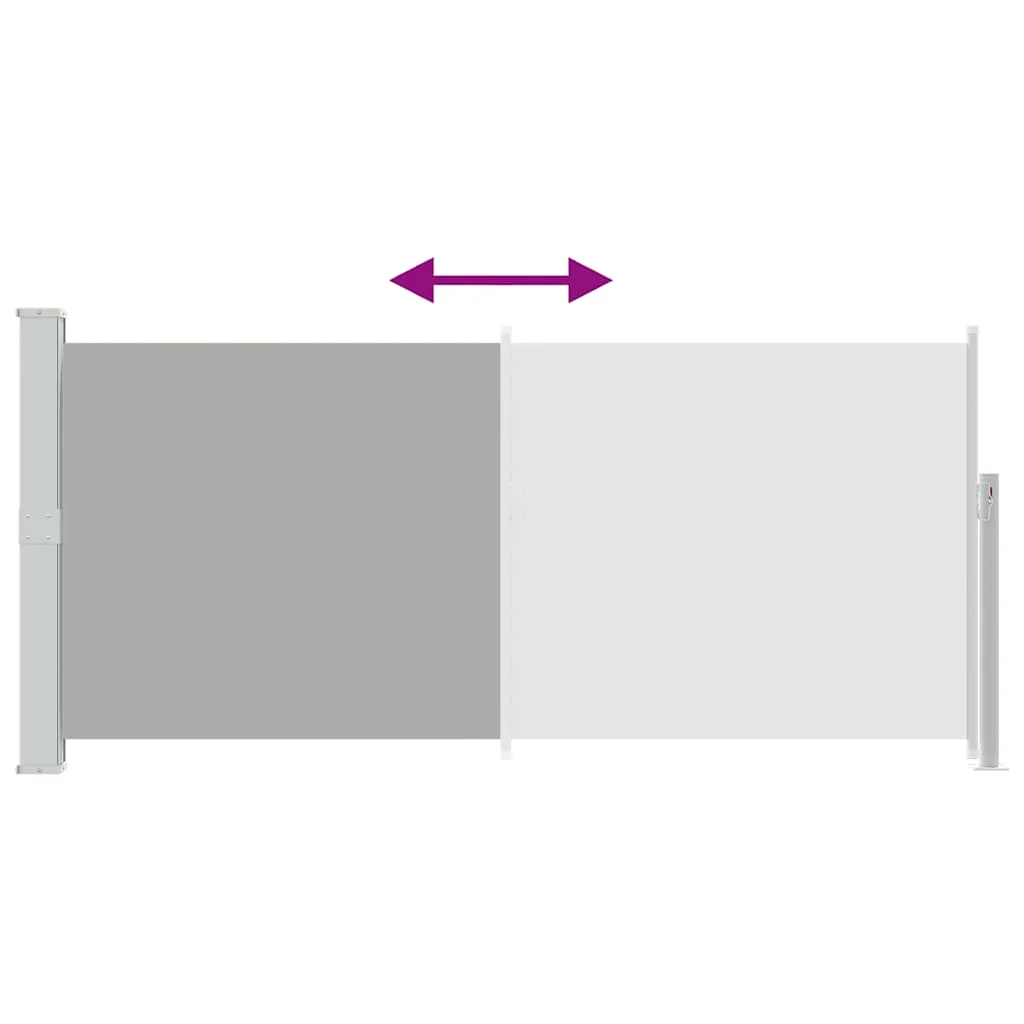 Szürke behúzható oldalsó napellenző 140 x 300 cm