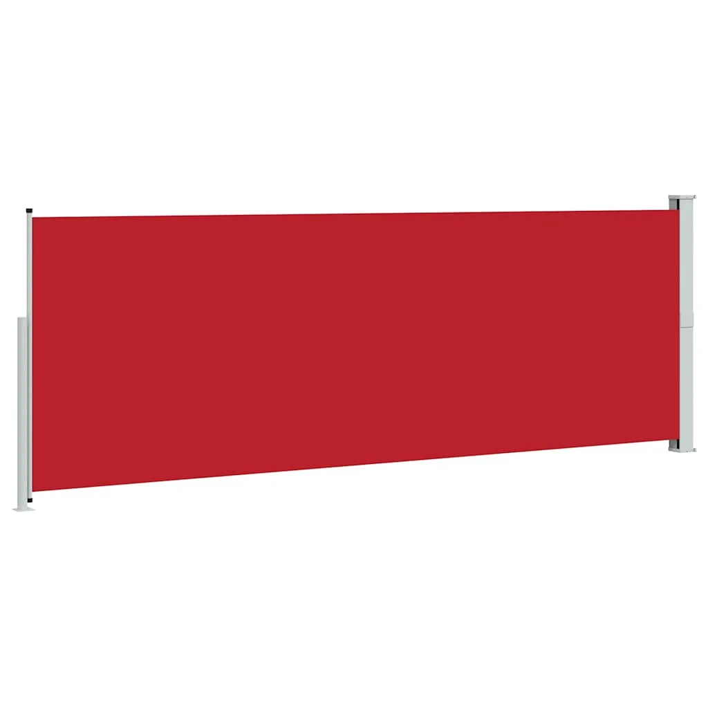 Piros behúzható oldalsó napellenző 160 x 500 cm