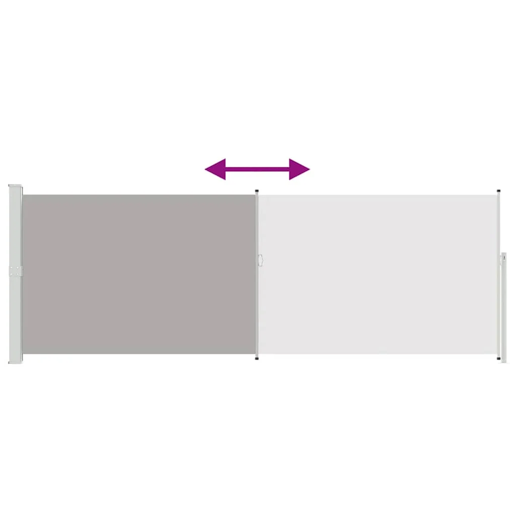 Szürke behúzható oldalsó napellenző 160 x 500 cm