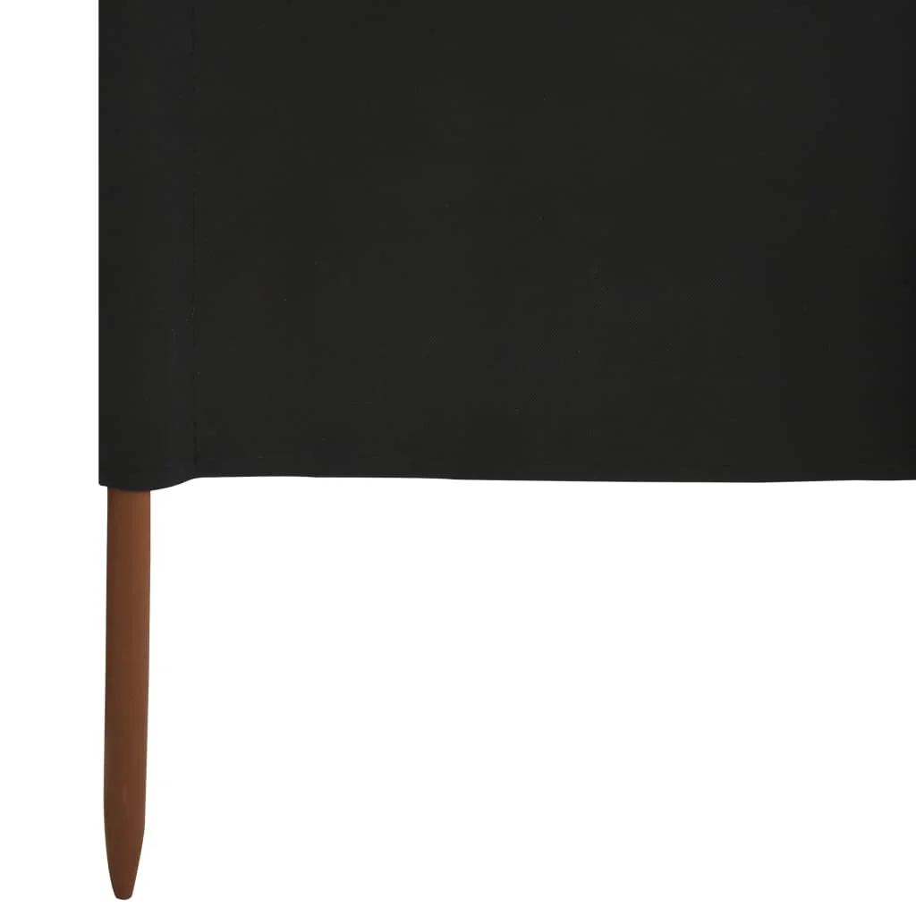 Fekete szövet 6-paneles szélfogó 800 x 120 cm