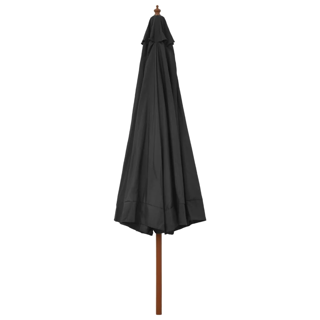 Antracitszürke kültéri napernyő farúddal 330 cm