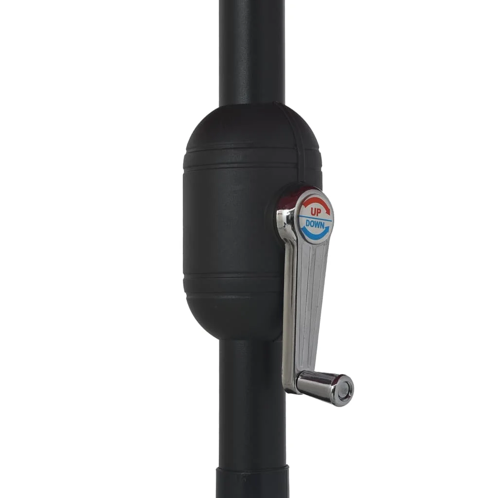 Fekete kültéri napernyő fémrúddal 390 cm