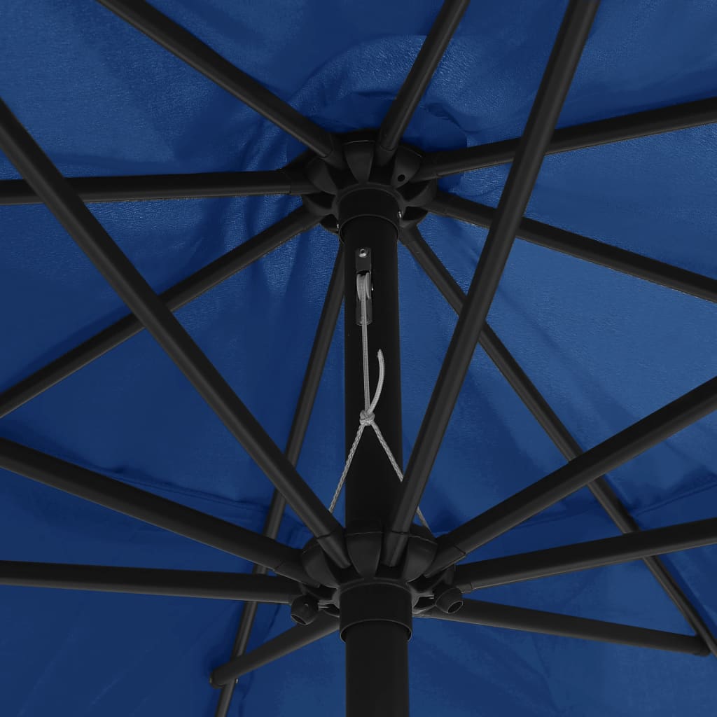 Azúrkék kültéri napernyő fémrúddal 400 cm