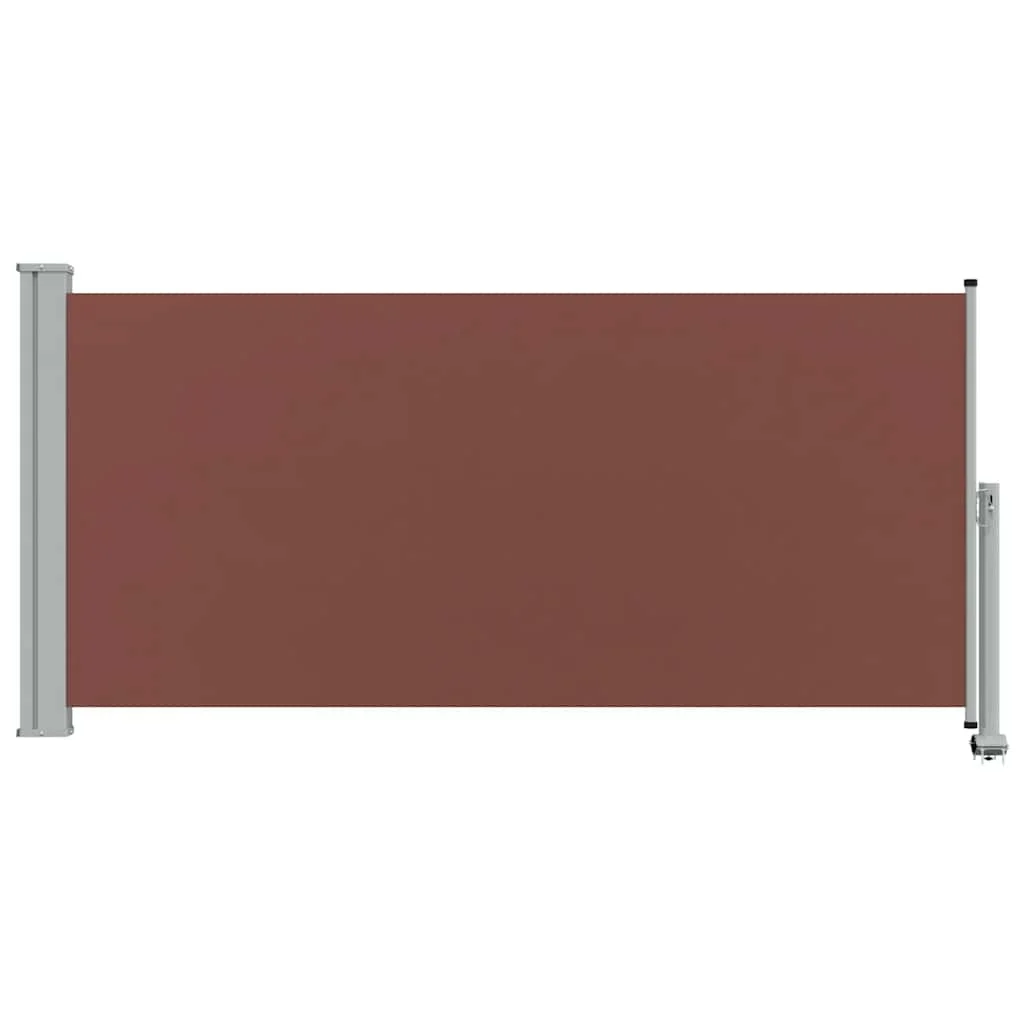 Barna behúzható oldalsó teraszi napellenző 120 x 300 cm