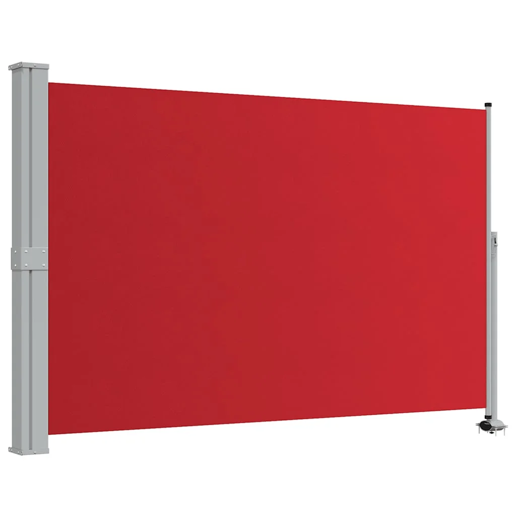 Piros behúzható oldalsó terasz napellenző 160 x 300 cm