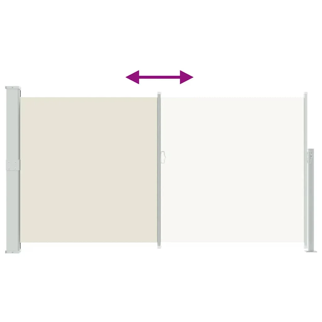 Krémszínű kihúzható oldalsó teraszi napellenző 170 x 300 cm