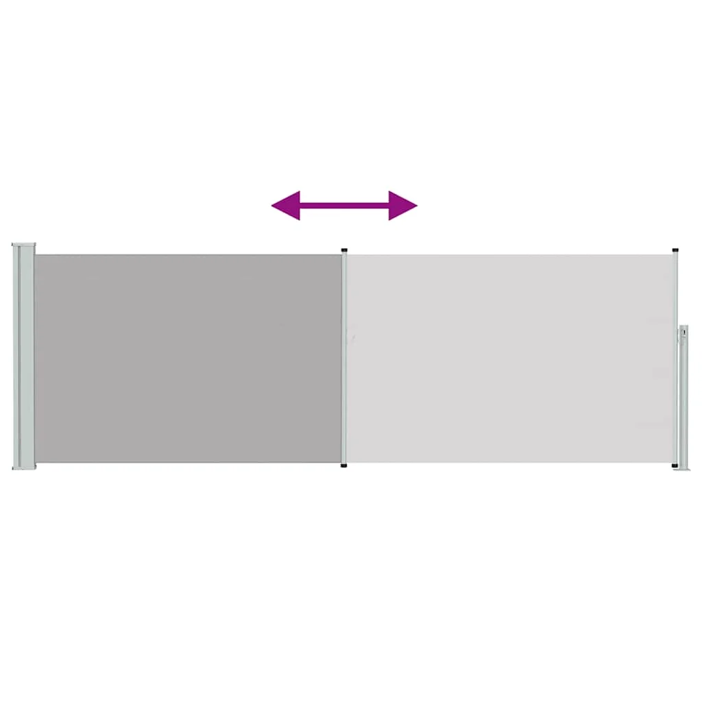 Szürke kihúzható oldalsó teraszi napellenző 100 x 300 cm