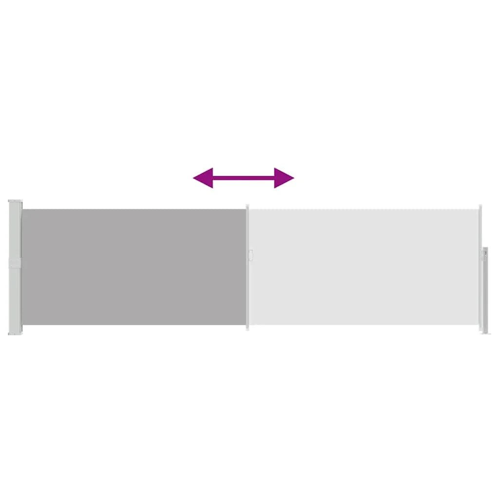 Szürke kihúzható oldalsó teraszi napellenző 140 x 500 cm