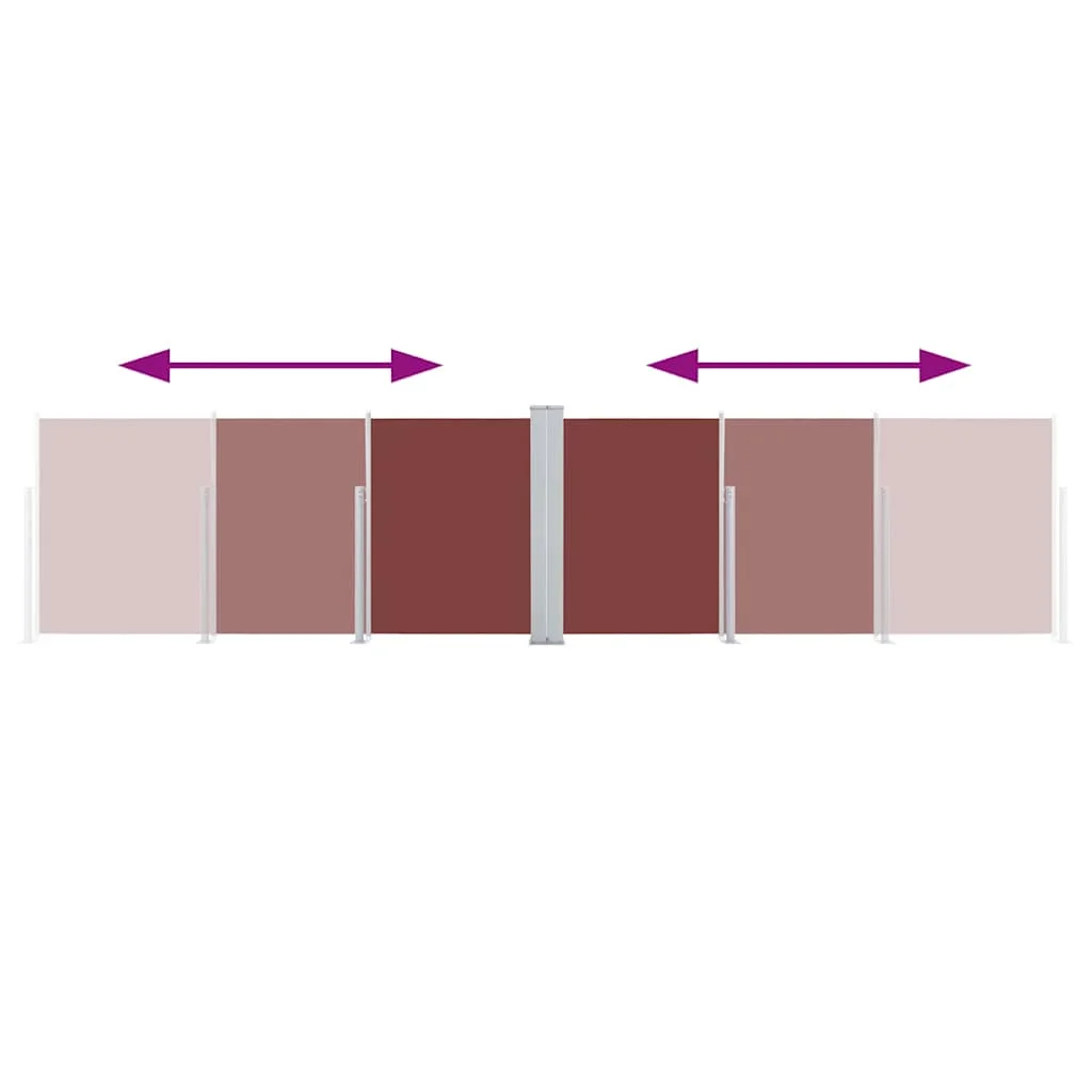 Barna behúzható oldalsó napellenző 100 x 600 cm