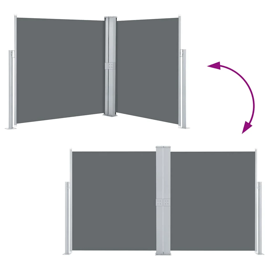 Antracitszürke behúzható oldalsó napellenző 140 x 600 cm