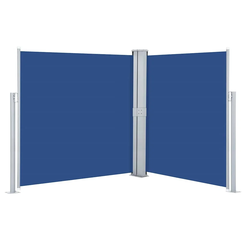 Kék behúzható oldalsó napellenző 160 x 600 cm