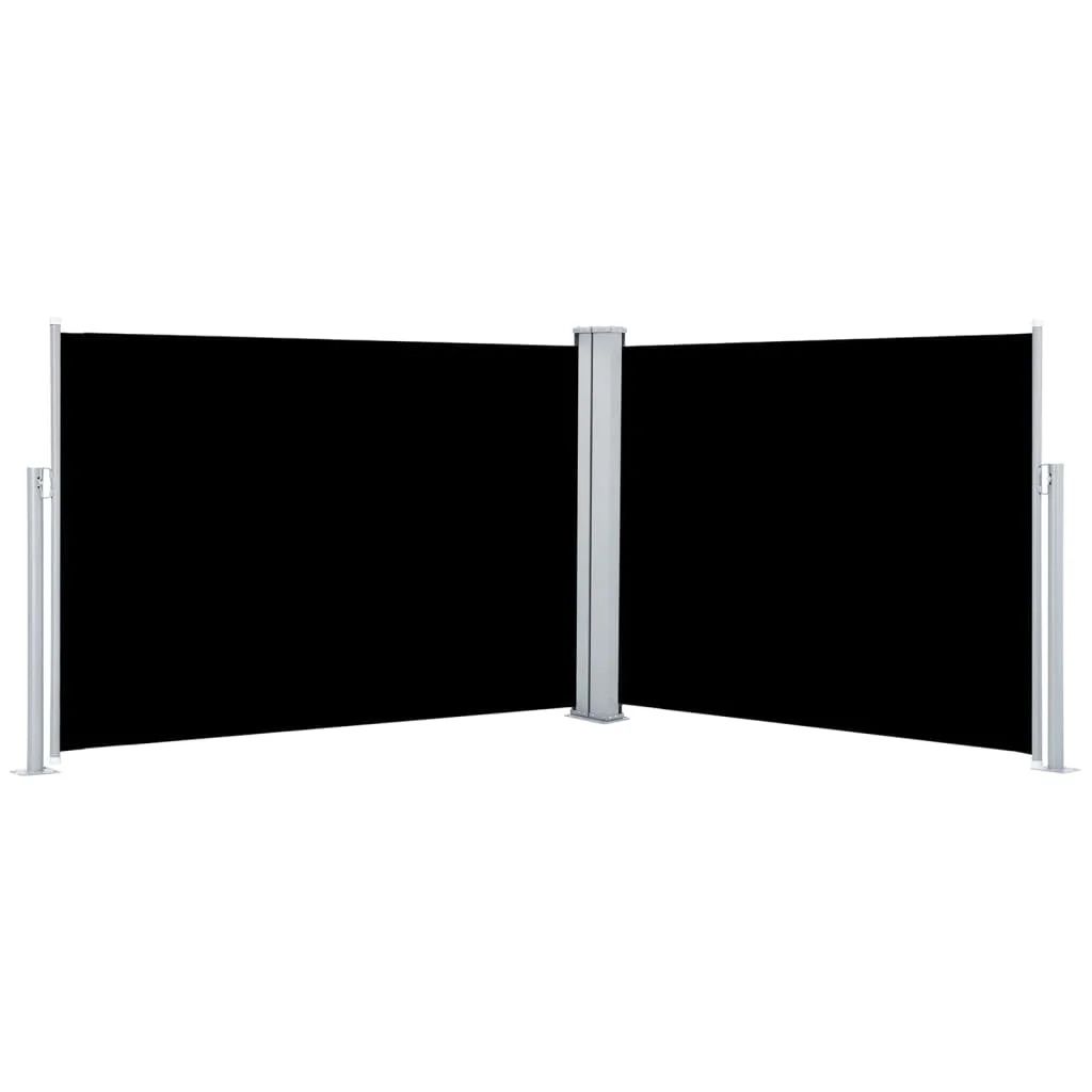 Fekete behúzható oldalsó napellenző 100 x 1000 cm