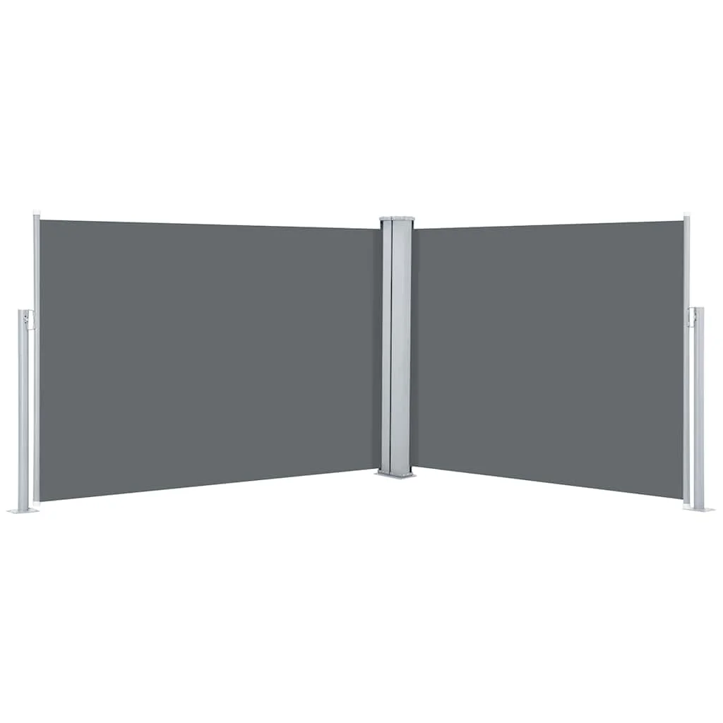 Antracitszürke behúzható oldalsó napellenző 100 x 1000 cm 