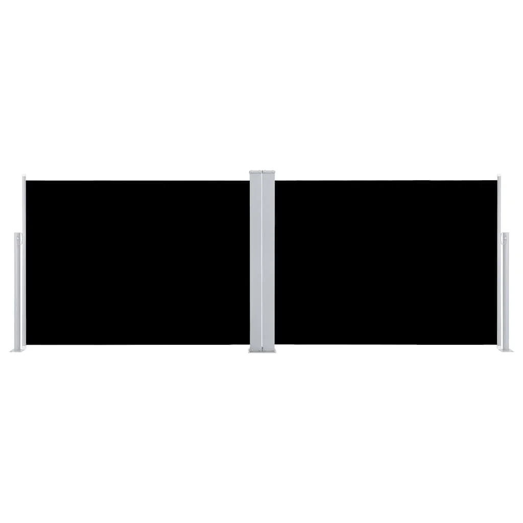 Fekete behúzható oldalsó napellenző 120 x 1000 cm