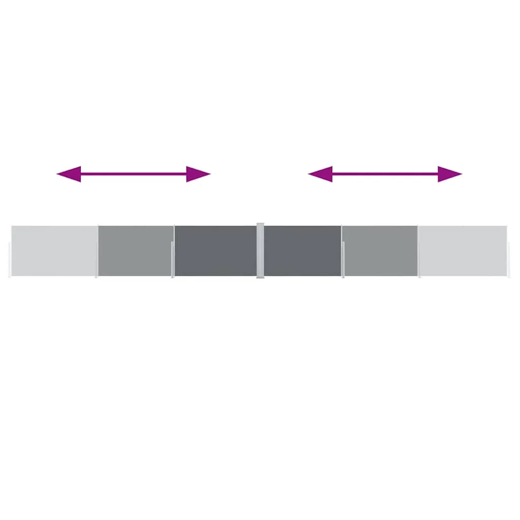 Antracitszürke behúzható oldalsó napellenző 120 x 1000 cm 