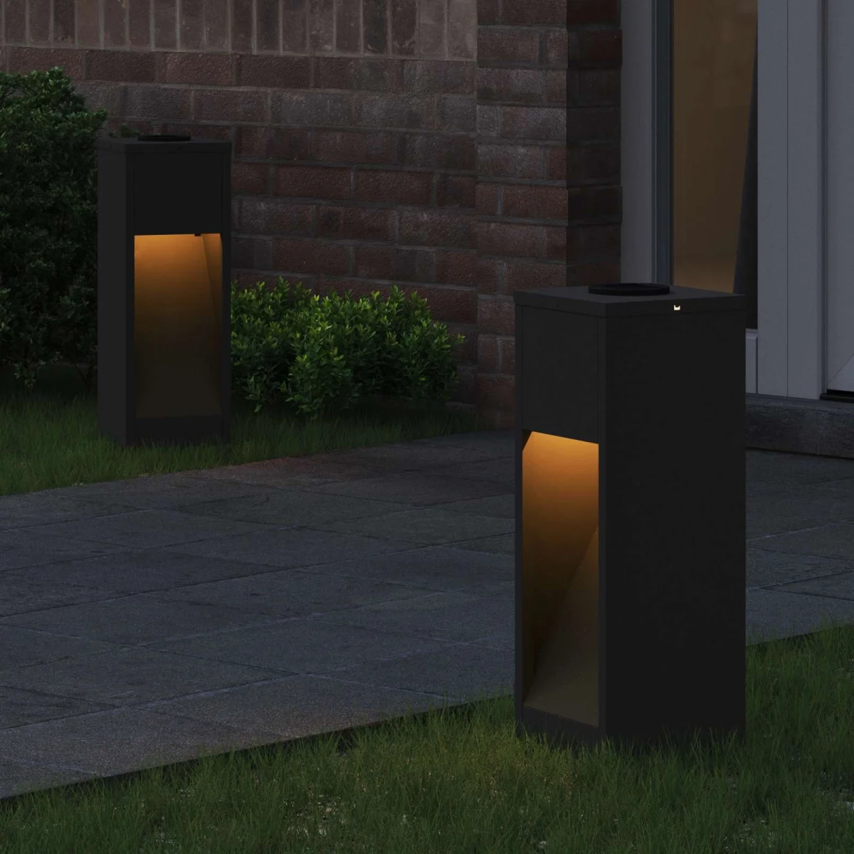 Napelemes LED Útjelző Lámpa 2 pcs Fekete Hidegen hengerelt acél
