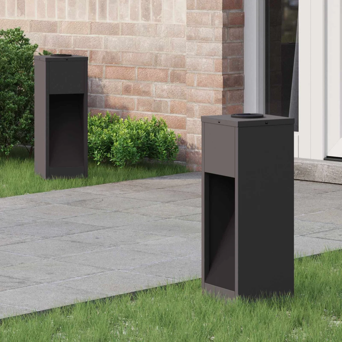 Napelemes LED Útjelző Lámpa 2 pcs Fekete Hidegen hengerelt acél