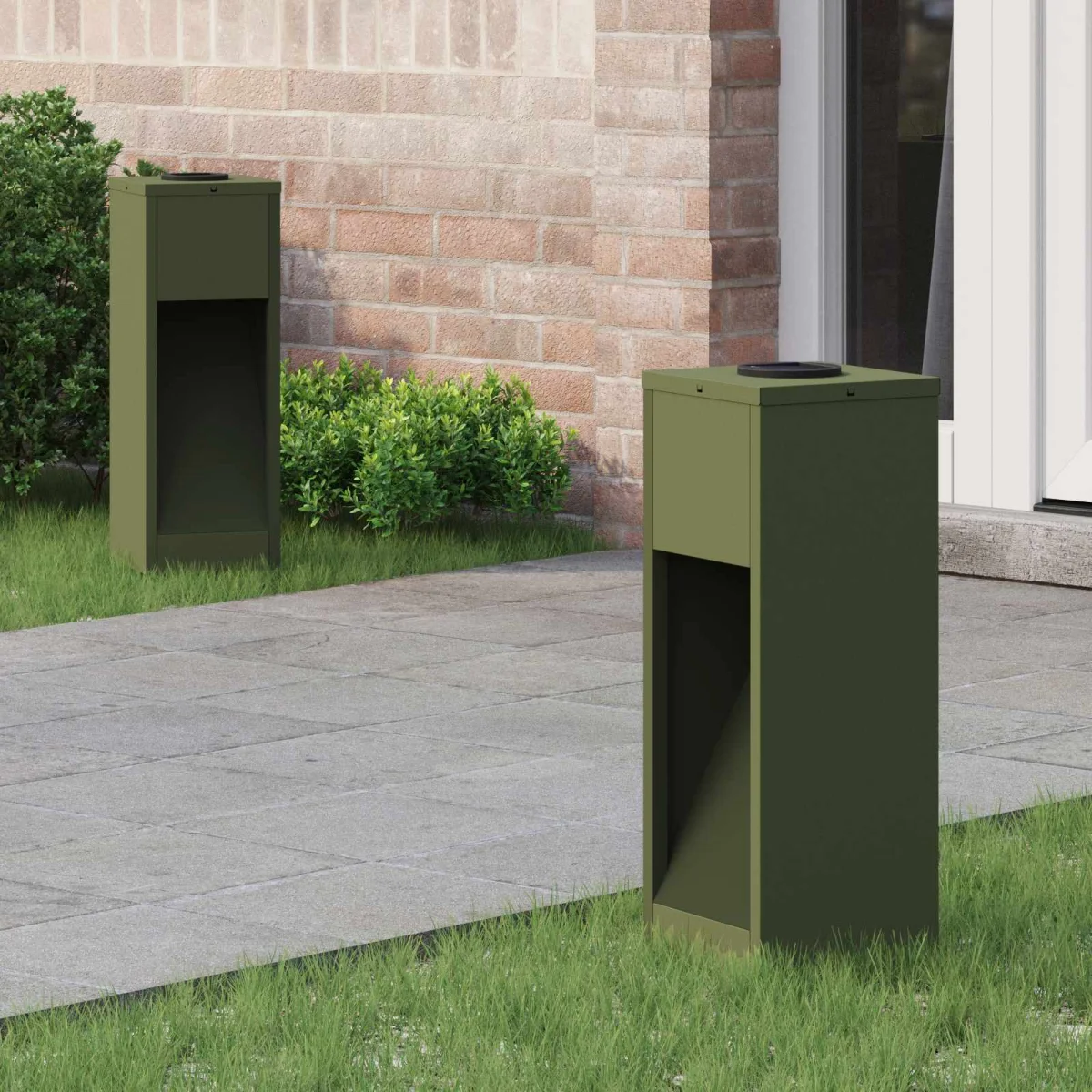 Napelemes LED Útjelző Lámpa 2 pcs Olajzöld