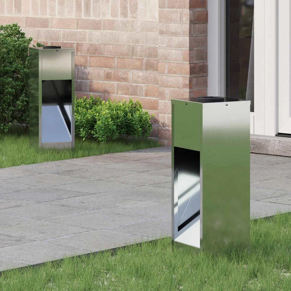 Napelemes LED Útjelző Lámpa 2 pcs Ezüst Galvanizált
