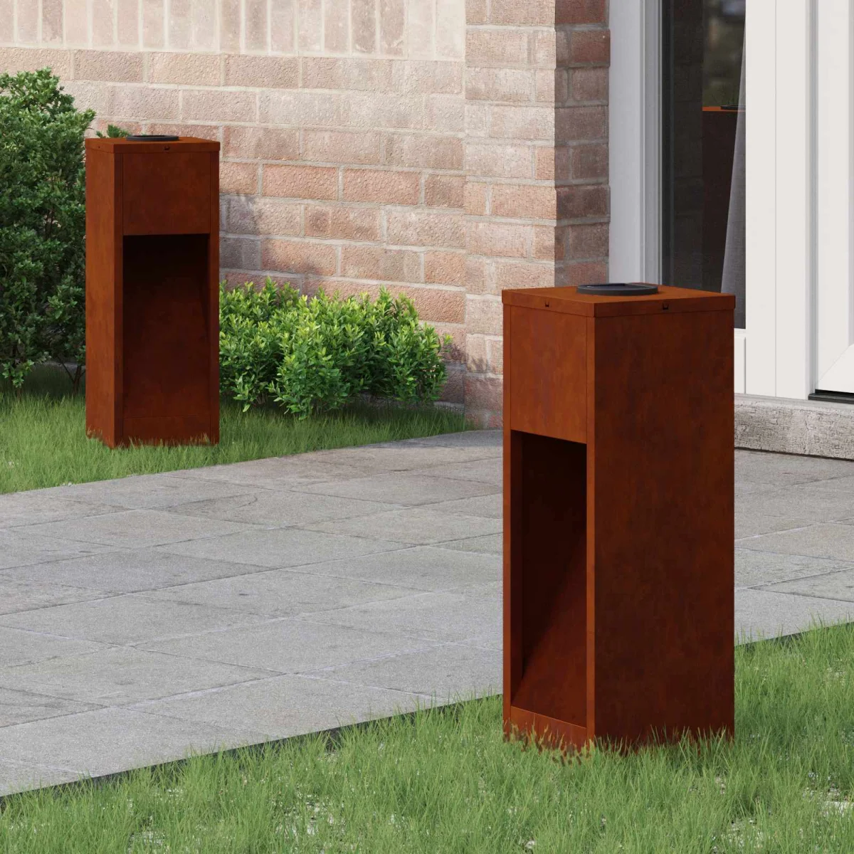 Napelemes LED Útjelző Lámpa 2 pcs Bronz Időjárásálló acél