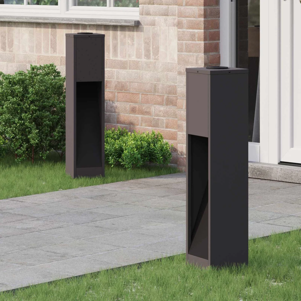 Napelemes LED Útjelző Lámpa 2 pcs Fekete Hidegen hengerelt acél