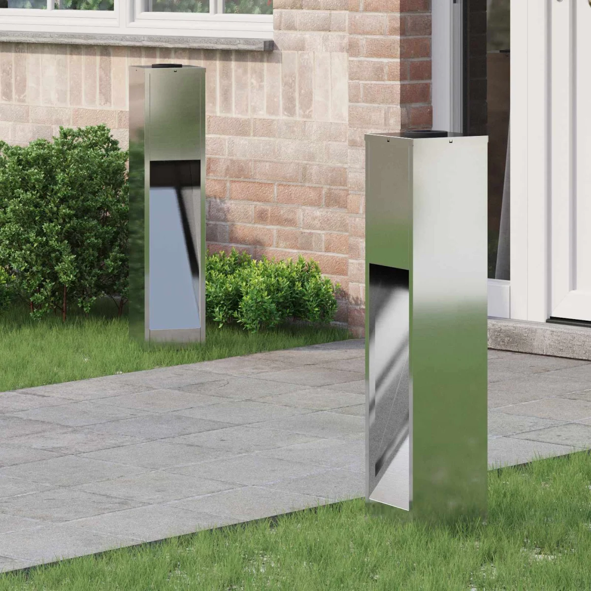 Napelemes LED Útjelző Lámpa 2 pcs Ezüst Galvanizált