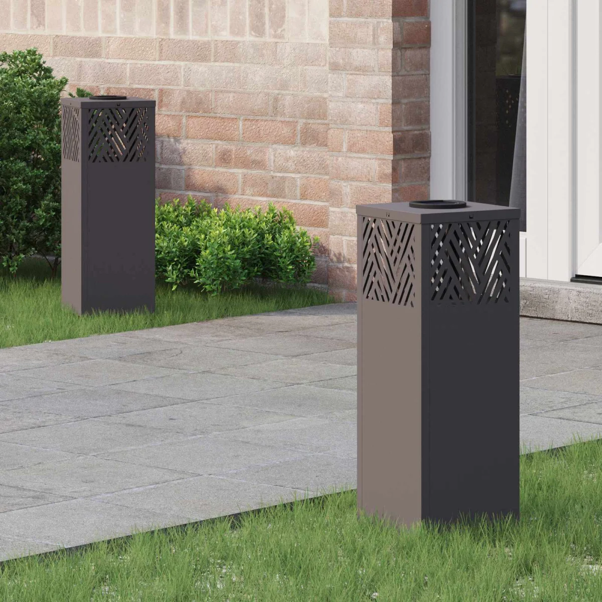 Napelemmel működő LED ösvény világítás 2 pcs Fekete