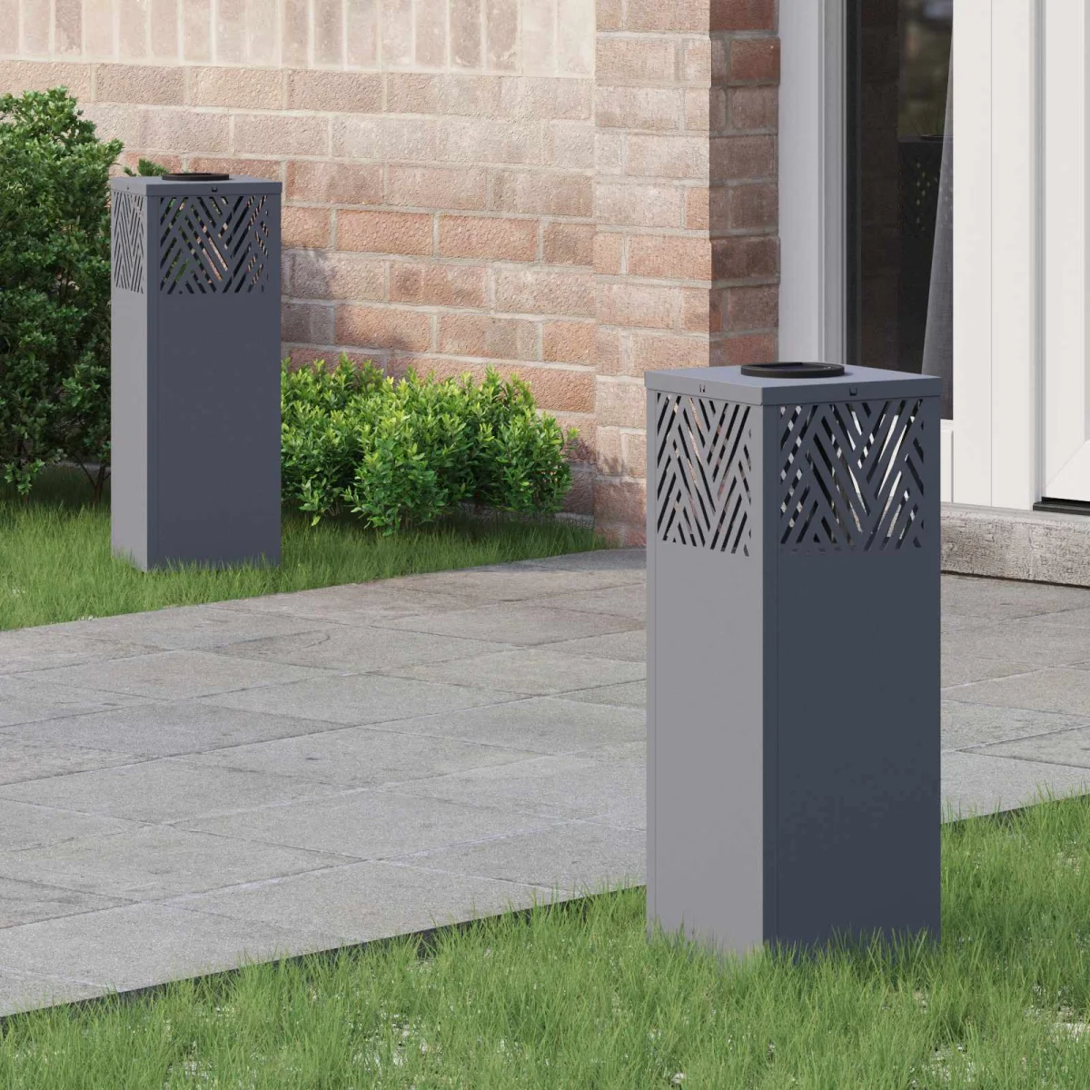 Napelemmel működő LED ösvény világítás 2 pcs Antracit