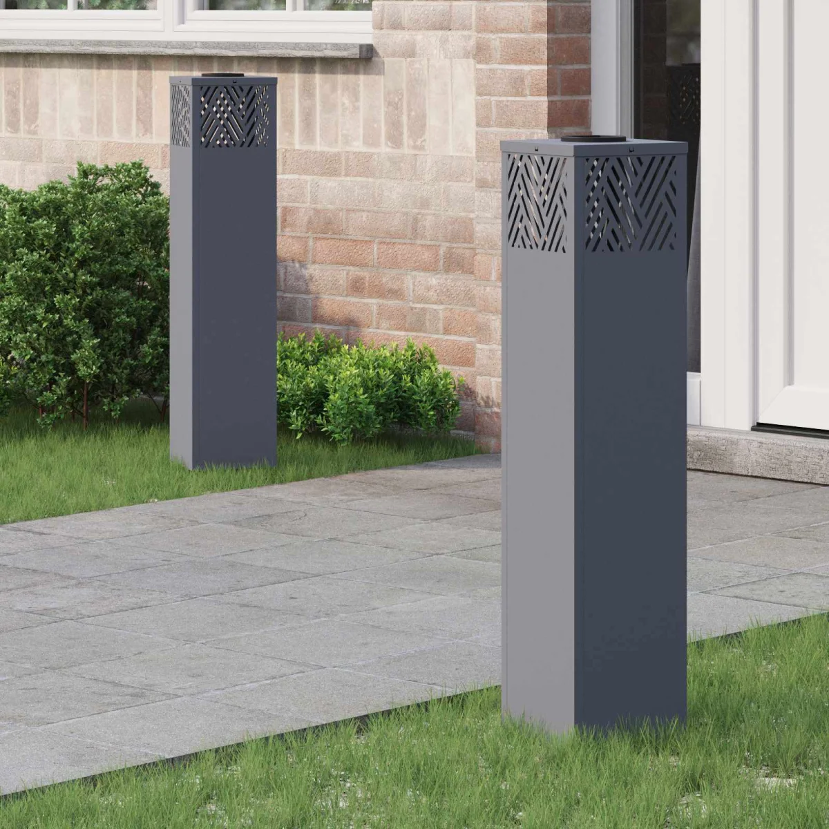 Napelemmel működő LED ösvény világítás 2 pcs Antracit