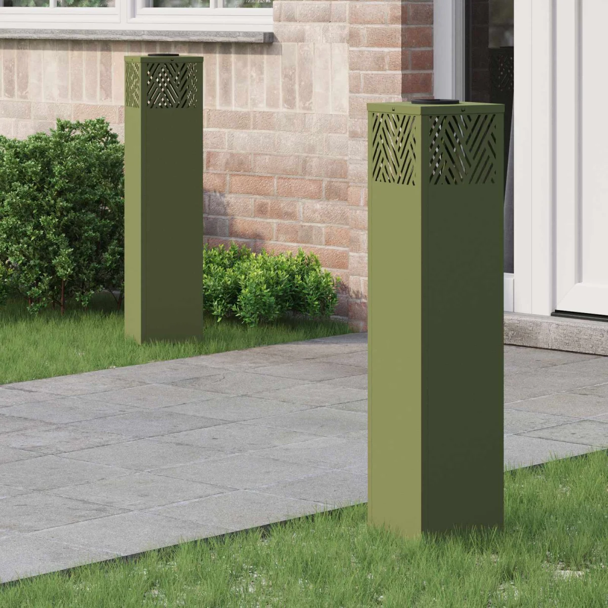 Napelemmel működő LED ösvény világítás 2 pcs Olajzöld