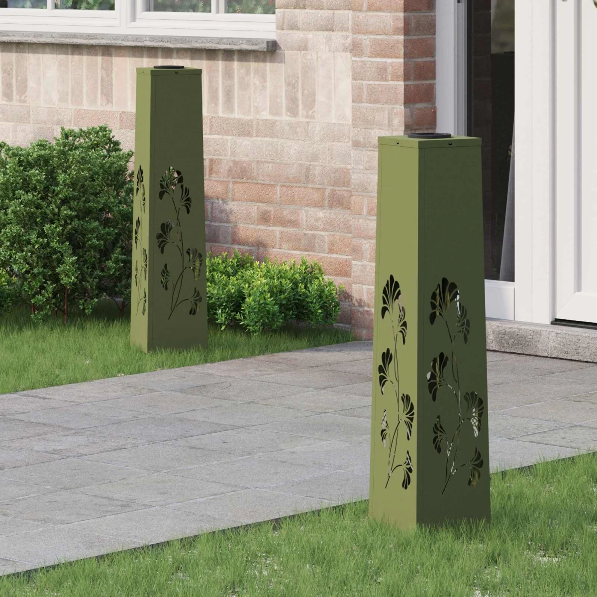 Napelemmel működő LED ösvény világítás 2 pcs Olajzöld