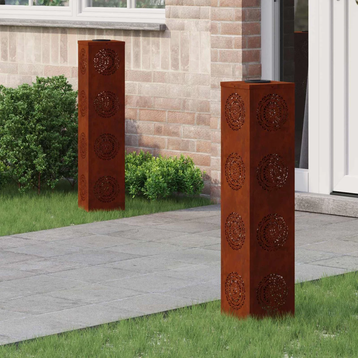 Napelemmel működő LED ösvény világítás 2 pcs Rozsdás