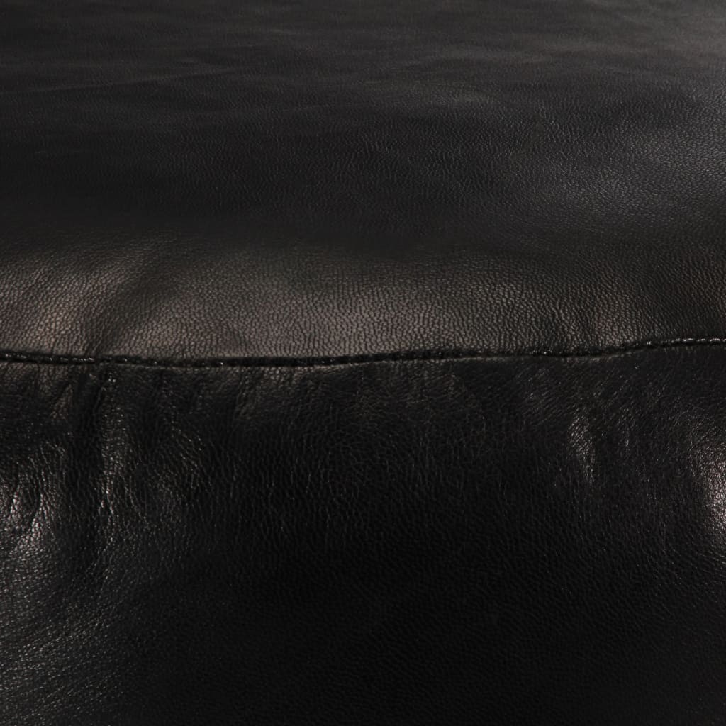 Fekete valódi kecskebőr puff 60 x 30 cm