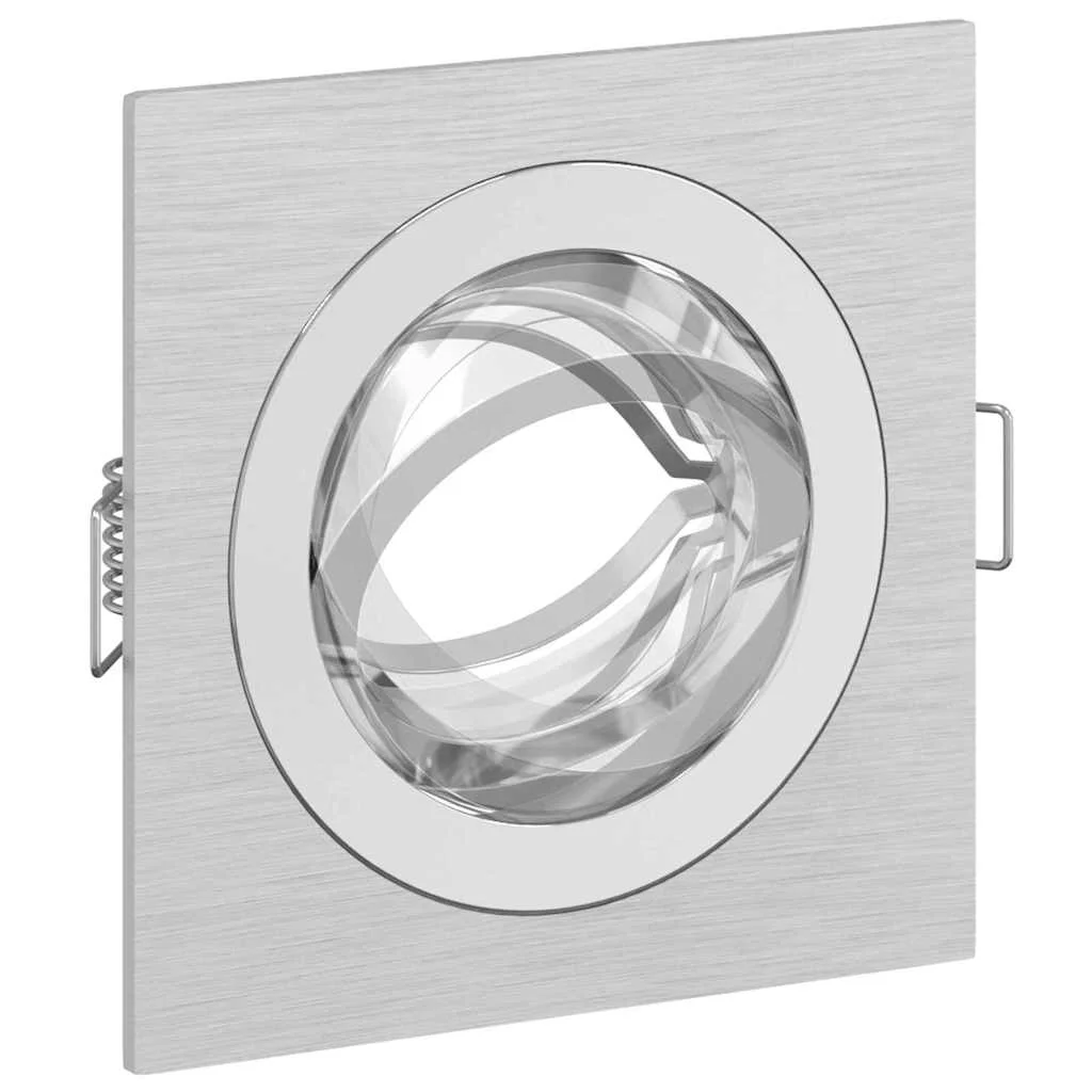 Beépített spotlámpák 24 db Négyzet GU10 Ezüst 91x91 mm