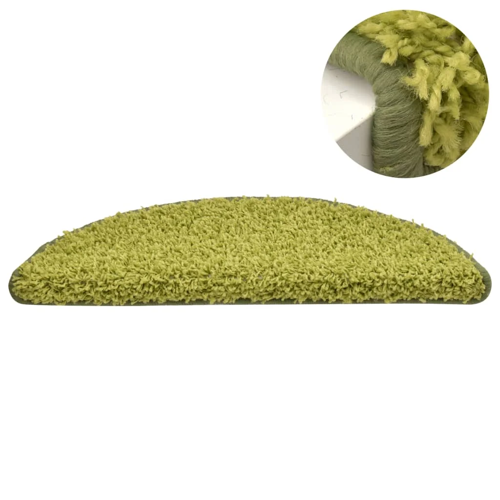 15 db zöld lépcsőszőnyeg 56 x 17 x 3 cm