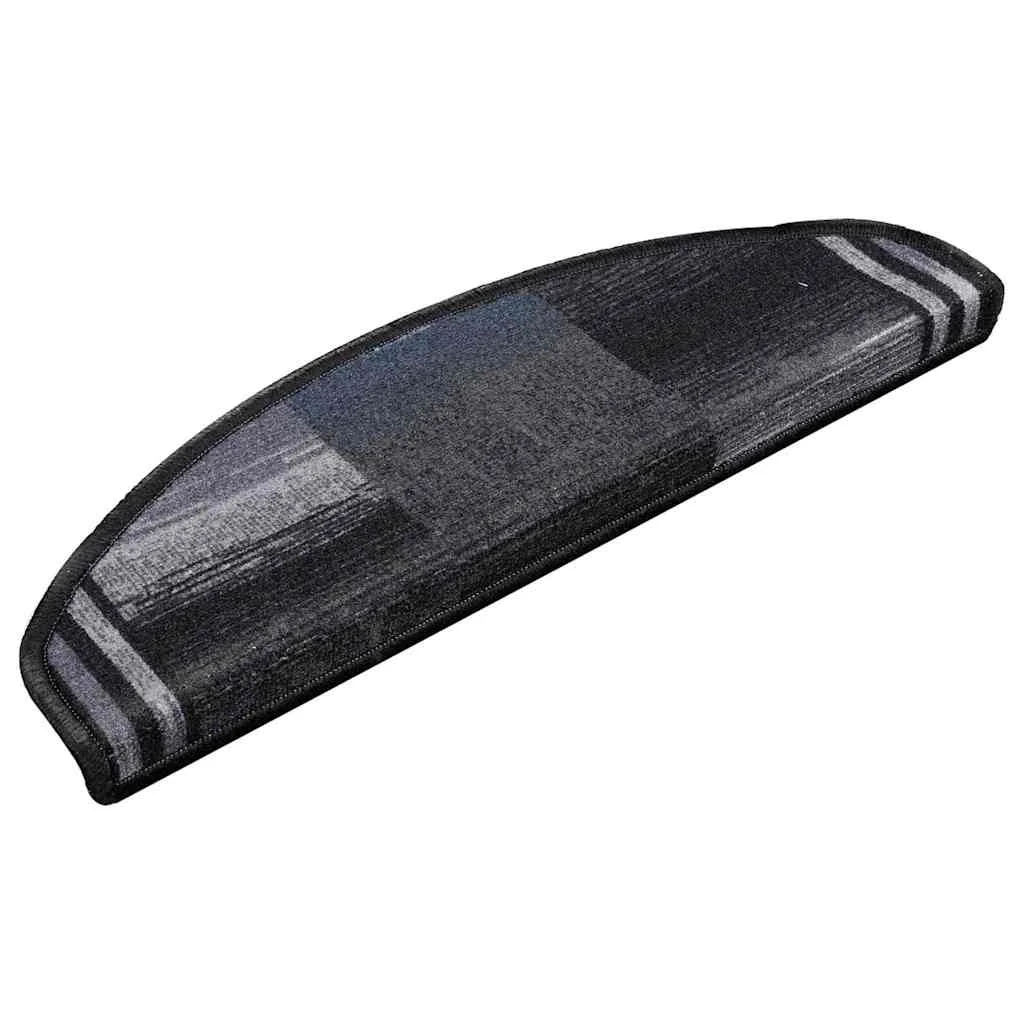 15 db fekete-szürke öntapadó lépcsőszőnyeg 65 x 21 x 4 cm