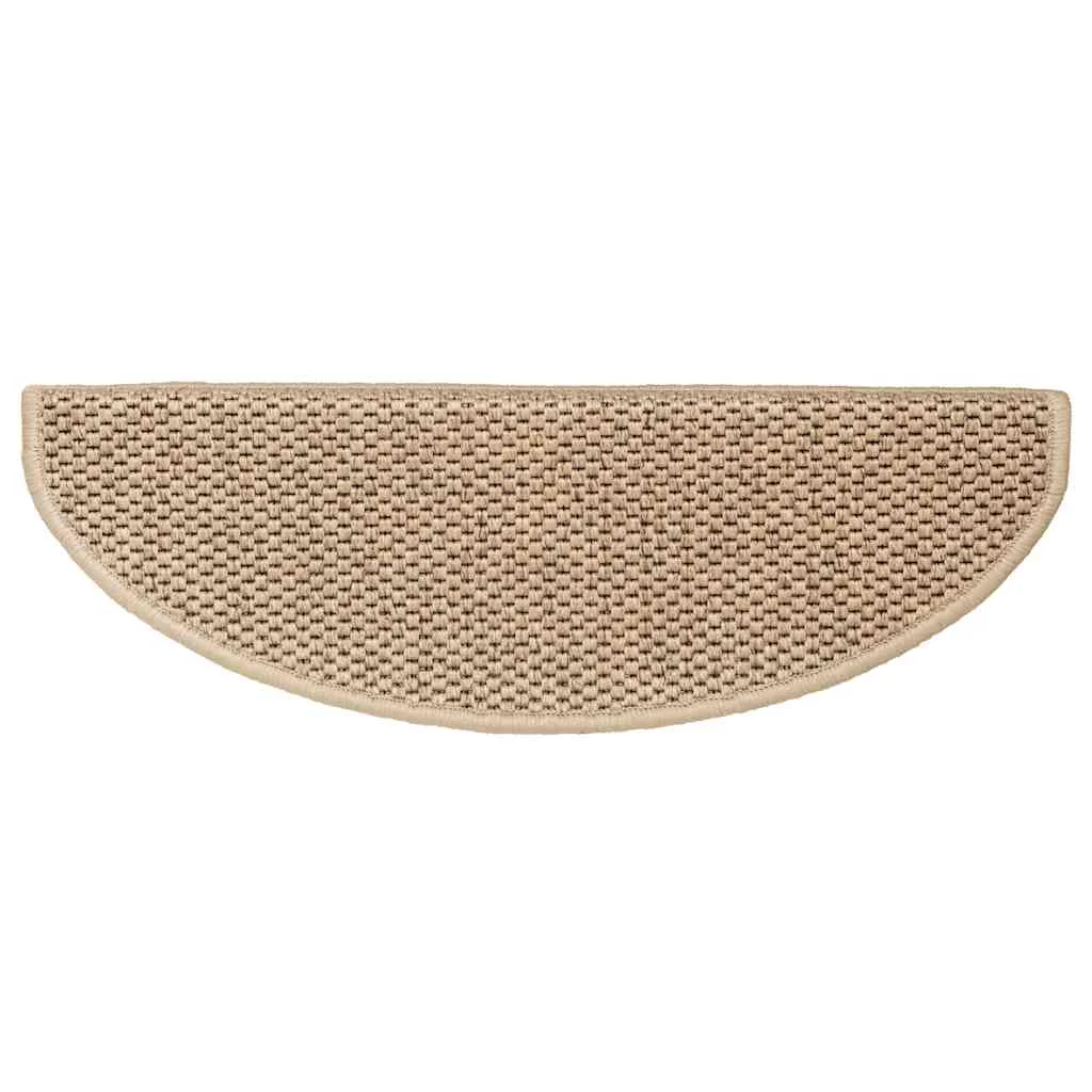15 db szizál hatású homokszínű öntapadó lépcsőszőnyeg 65x21x4cm