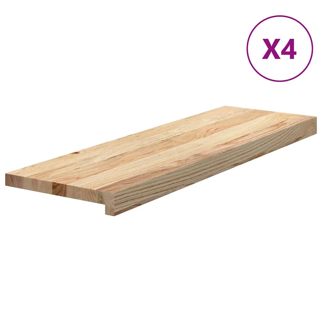 4 db tömör tölgyfa lépcsőfokok kezeletlen 80x30x2 cm