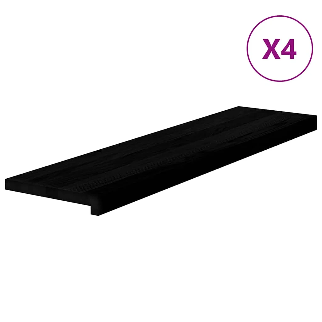 Lépcsőfokok 4 db Sötétbarna 100x25x2 cm tömör fa tölgyfa