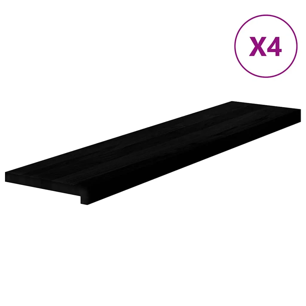 Lépcsőfokok 4 db Sötétbarna 110x25x2 cm tömör fa tölgyfa